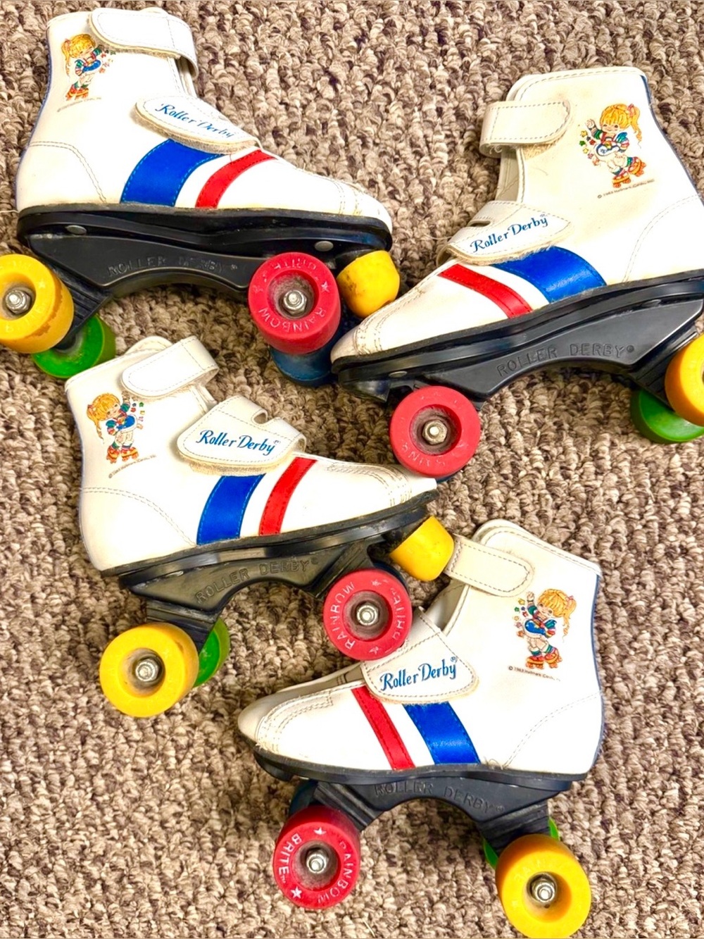 Vintage Rainbow Brite Display 1983 Rainbow Brite Roller Derby Skates- 2 Pair